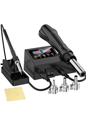 Sıcak Hava Üflemeli Havya İstasyonu Dijital Ekran 2in1 Lehim Makinesi ve Hava Tabancası