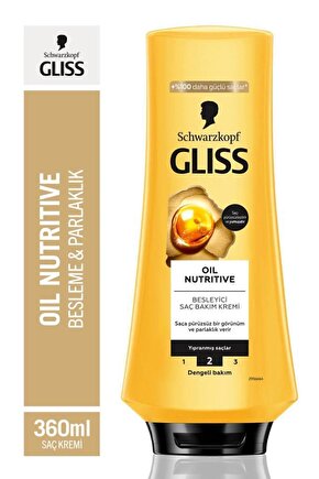 Oil Nutritive  Omega 9 ve Marula Yağı içeren Besleyici Saç Bakım Kremi 360 ml Yıpranmış Saçlar