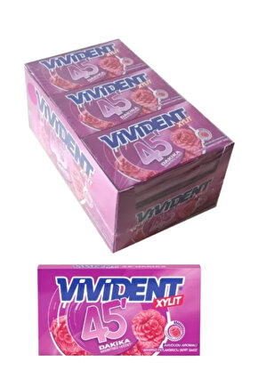 45 Dakika Ahududu Aromalı Şekersiz Tatlandırıcılı Şerit Sakız 26 GR * 18 Adet