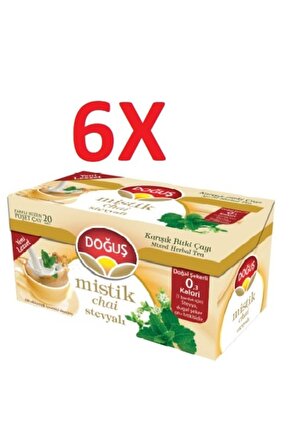 Doğuş Stevyalı Mistik Chai 6 Kutu 20li Süzen Poşet Sallama Bitki Çayı