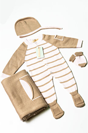 Yenidoğan 4lü Örme Triko Bebek Set