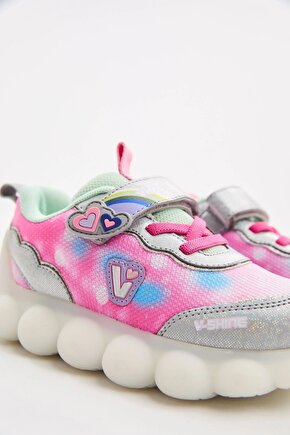 Kız Çocuk Gümüş Işıklı Balloon Sneaker