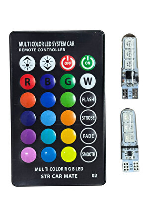 T10 Dipsiz Park Ampulü Flaşlı Kumandalı RGB BR 040 02 41