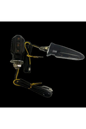 Motosiklet Sinyal Lamba Üniversal 12V Füme Cam Sarı Led 2Li