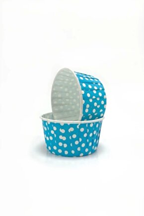 Mavi Puantiyeli Muffin Kek Kapsülü 50li