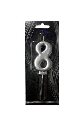 8 Rakam Gümüş Mum