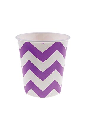 Lila Zigzag Karton Bardak 8li