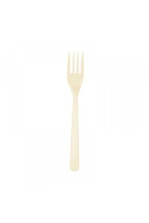 25li Tek Kullanımlık Plastik Çatal Krem