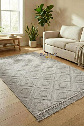 Dizayn Kaymaz Taban Koridor Halısı Kesme Yolluk Mutfak Halısı Modern Salon Halısı 1089 GRİ