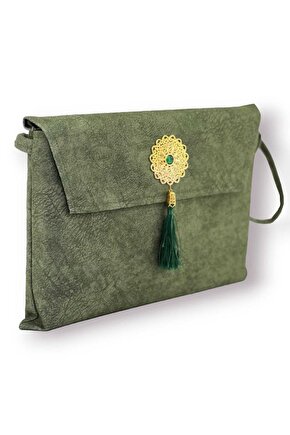 Kuran Kılıfı Çantası Kabı Cami Boy 25*34 Cm Yeşil Renk Kuranı Kerim Kılıfı