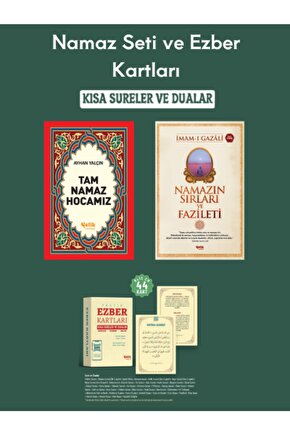 Namaz Seti ve Ezber Kartları Kısa Sureler Ve Dualar Tam Namaz Hocamız - Namazın Sırları 3lü Set