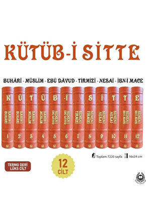 Kütüb-i Sitte  6 Hadis Kitabının Tercümesi (12 KİTAP TAKIM TERMO DERİ LÜX CİLT)