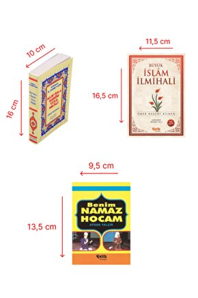 Büyük Islam Ilmihali Şamua Kağıt-benim Namaz Hocam-kuran-ı Kerimin Yüce Meali 3lü Set Çanta Boy