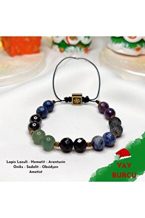 Yay Burcu Ayarlanabilir Bileklik Ametist,