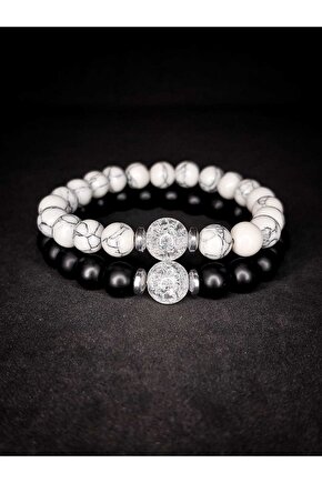 Doğaltaş Havlit & Oniks & Necef Sevgili Aşk Sevgi Bilekliği