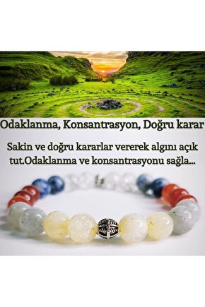 Doğaltaş Unisex Odaklanma, Konsantrasyon, Dikkat, Disiplin Doğru Karar Verebilme Bilekliği