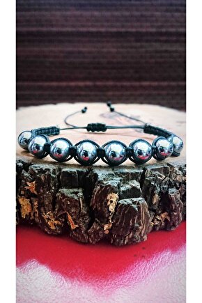 Terahertz Taşı Makrome Örgülü Bilekik