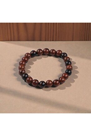 SERTİFİKALI MAHONY JASPER DOĞAL TAŞ BİLEKLİK 8 MM