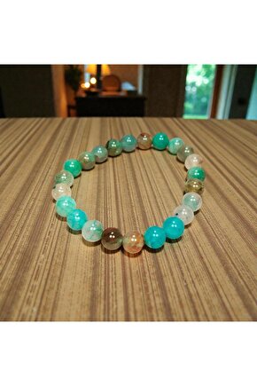 Akuamarin Doğal Taş Bileklik Kutulu