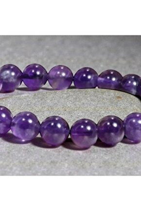SERTİFİKALI AMETİST DOĞAL TAŞ BİLEKLİK 8 MM