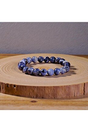 SERTİFİKALI SODALİT DOĞAL TAŞ BİLEKLİK 8 MM
