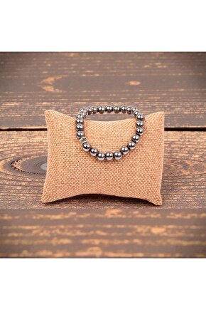 SERTİFİKALI HEMATİT DOĞAL TAŞ BİLEKLİK 8 MM