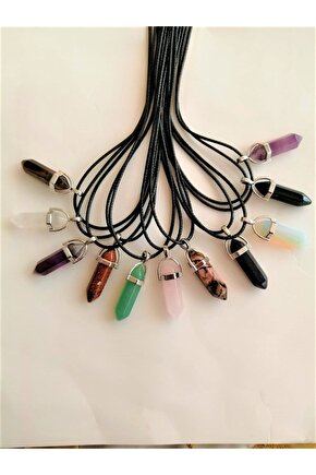 Siyah Yıldız Taşı -doğaltaş Pandül Kolye -çivi Model Doğaltaş Kolye