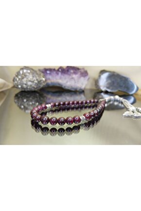 Garnet (LAL) Taşı Sertifikalı Tesbih. Uzman Tarafından Onaylanmış Test Edilmiştir