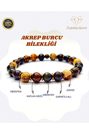 Akrep burcu doğaltaş bileklik . Sertifikalı Orjinal doğaltaş