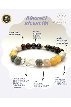 Öğrenci bilekliği . Sertifikalı Orjinal doğaltaş