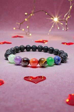 Doğaltaş Yedi Çakra Doğal Taşlı Bileklik