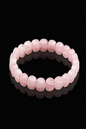 Pembe Kuvars Doğal Taş Bileklik 8 X 14 Mm Özel Kesim