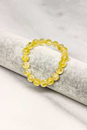 Doğal Sitrin Taşı Bileklik 8mm