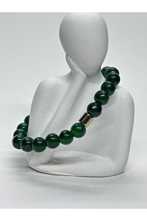 KOYU YEŞİL AKİK DOĞALTAŞ BİLEKLİK