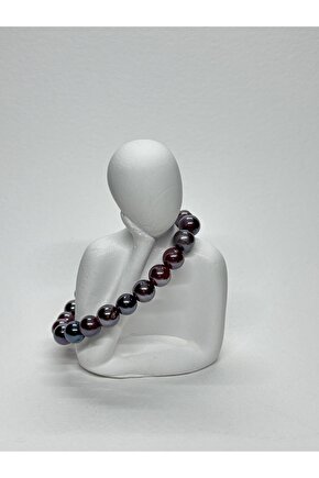 BORDO AYNALI AKİK DOĞALTAŞ BİLEKLİK