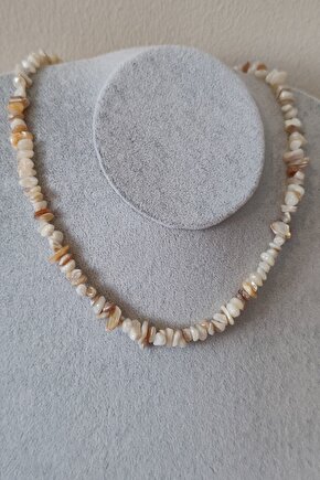 Sertifikalı Sedef Kırıktaş Doğaltaş Kolye