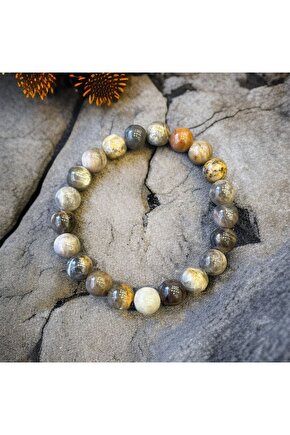 AuraStone Güneştaşı Doğal Taş Koyu Renk 8mm Bileklik