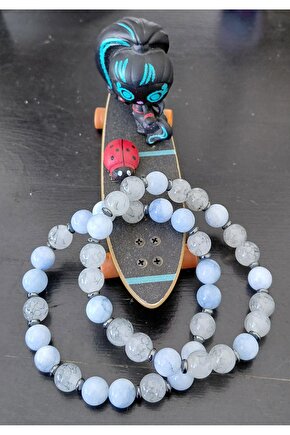 TAKUCEDEN DOĞAL TAŞ MAVİ AKİK BİLEKLİK 140127