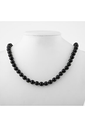 Golden Obsidyen 8 mm Düğümlü Doğal Taş Kolye