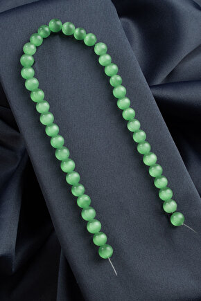 Kedi Gözü Doğal Taş Parlak Yeşil Küre Kesim 10mm Dizi [B+]