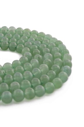 Aventurin Doğal Taş Parlak Yeşil Küre Kesim 8mm Dizi [AA]