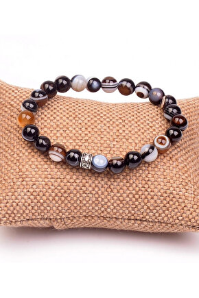 Göz Akik Taşı Bileklik  Doğal Taş Bileklik ( Süleymaniye Akik )