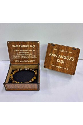 ORJİNAL KAPLANGÖZÜ BİLEKLİK AHŞAP KUTULU