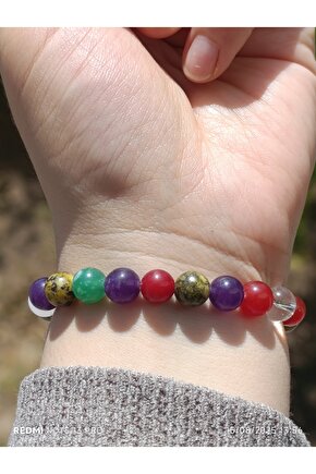 Renkli Kuvars Doğaltaş Kadın ve Erkek Bileklik