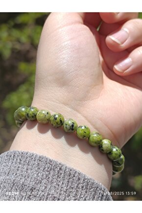 Yaşil Benekli Kuvars Doğaltaş Kadın ve Erkek Bileklik