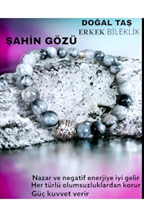 Doğal Taş Erkek Bileklik Şahin Gözü