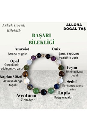 Doğal Taş Bileklik Başarı Bilekliği Erkek Çocuk