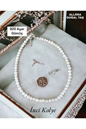 Saf Su İnci Kolye 925 Ayar Gümüş