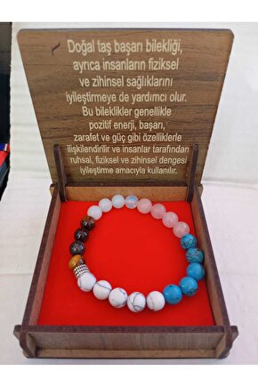 Kutulu Doğaltaş Kolye Bileklik Seti