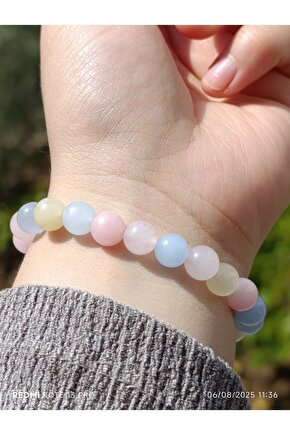 Soft Renklerde Kuvars Doğaltaş Bileklik